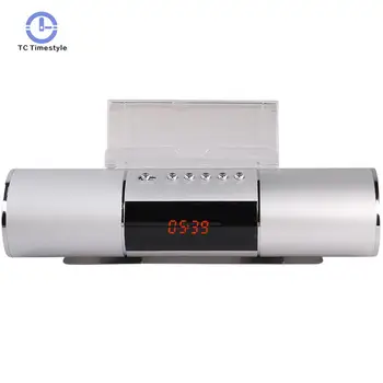

Long Cylinder Radio Alarm Clock Lazy Support Bluetooth Mobile Phone Speakers Plug-in Audio Usb Charging One Click Recording