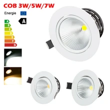 Высокая яркость 3 Вт 5 Вт 7 Вт Светодиодный светильник cob Алюминиевый Точечный светильник белый корпус AC110-220 В теплый/холодный белый
