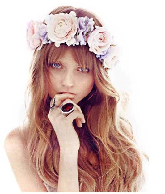 

New Fashion Boho Bride Flower Crown Headdress Women Wedding Hair Accessories Wreath Girl Floral Headband for Party Photo