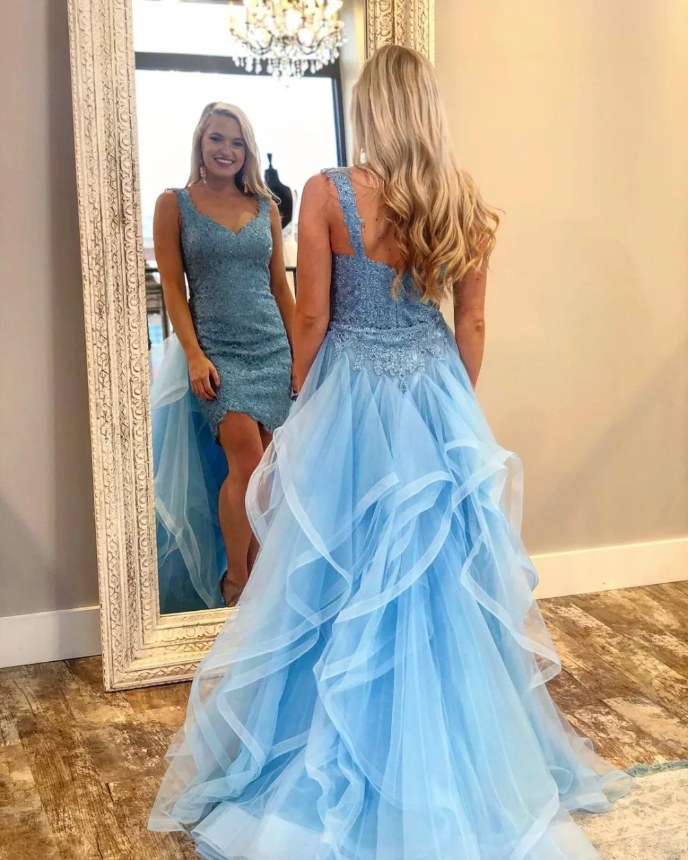 prom dress with tail