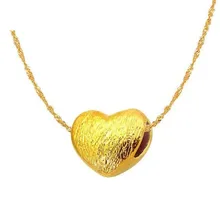 999 Pure Gold Jewelry Tiny Heart Necklace Pendant Women 100% Real 999 Pure Gold Pendant Bijoux Bridesmaid Gift pure 24k yellow gold pendant 3d craved hollow heart bracelet pendant 1g