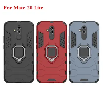 

10pcs/lot Ring Car Holder Phone Case For Huawei Mate20 Lite Mate 20 Pro 20X Hybrid 2 in 1 Armor Shockproof Case Cover