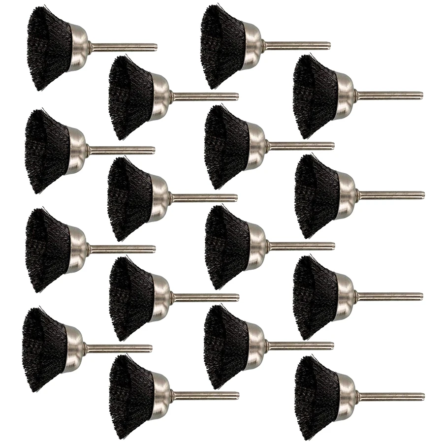 16 Pack Nylon Bristle Cup Brush Fits Dremel Rotary Tool Accessoryin