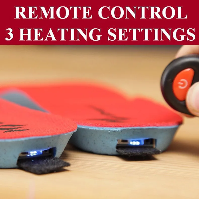 1800mA Remote Temperature Control Battery Heating Wireless Thermal Electric Insoles Foot Warmer Rechargeable Size Adjustable NEW Winter Electric Foot Warmer