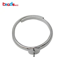 Beadsnice adjustable ring blank base 925 sterling silver jewelry findings diy finger rings for women ID 34798