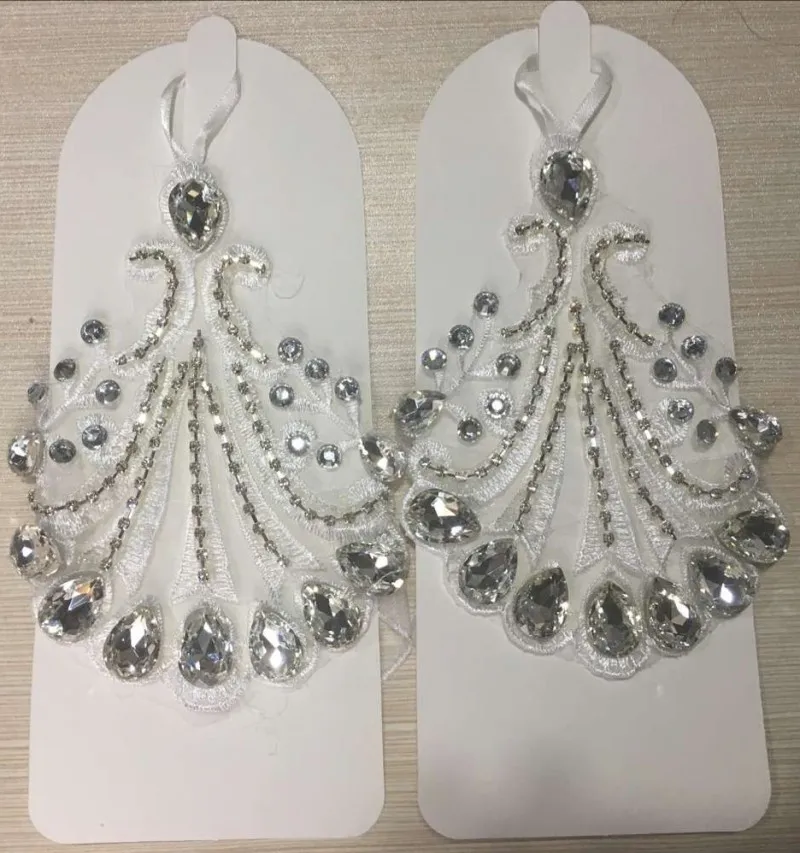 Кристаллы без пальцев Короткие Свадебные перчатки Аксессуары для невесты наручные длина свадебные перчатки