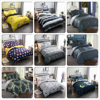 

3/4 pcs Bedding Set Soft Cotton Bed Linens Single Twin Queen king Size Duvet Cover 1.35m 1.5m 1.8m 2m 2.2m Bedspreads Bedlinens