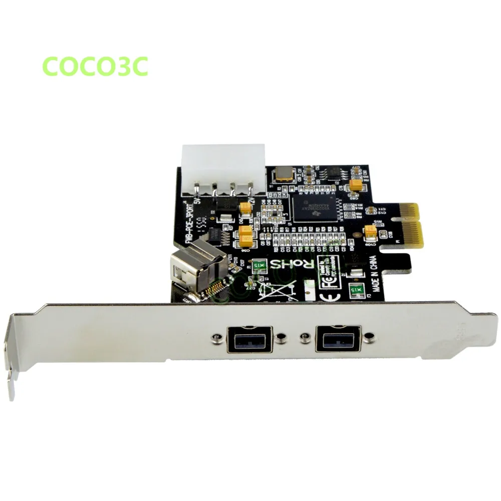 2 + 1 порта 1394B PCIe карта PCI express до 3 портов Firewire 800 400 IEEE 1394 для HD DV регистратор