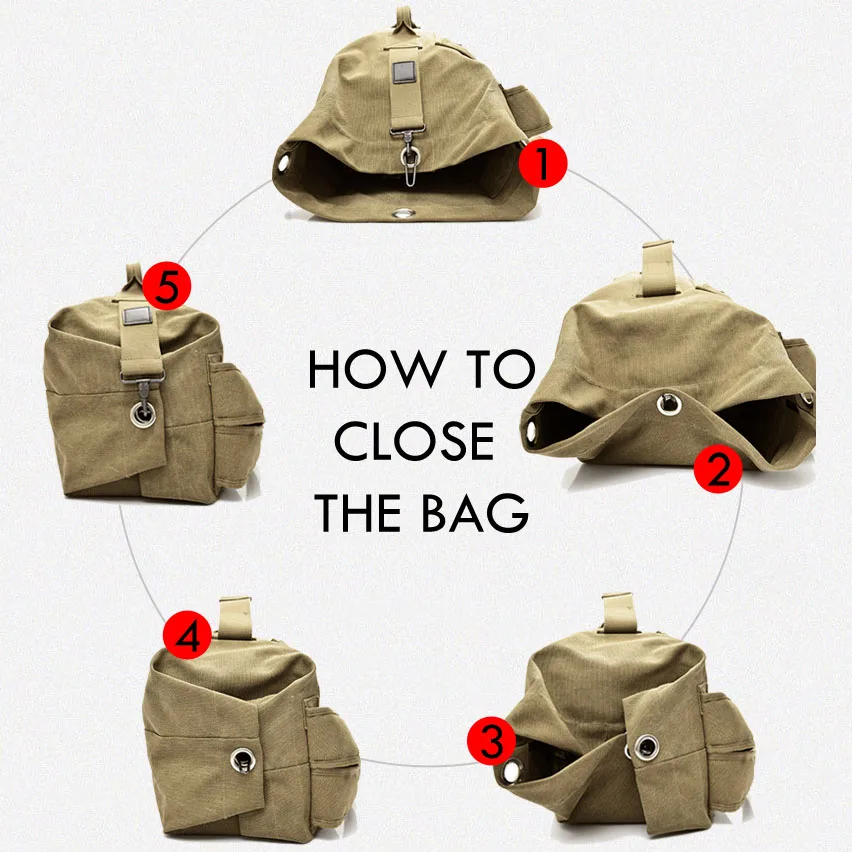 Men's Military Canvas Backpacks Multi-purpose Bucket Travel Bag Large Shoulder Bags Men Army Tourist Foldable Hand Bag XA1934C
