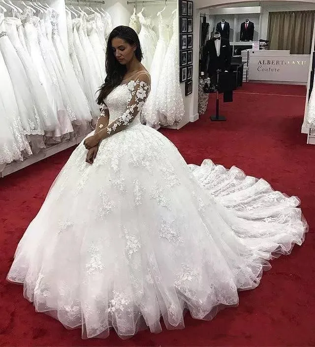 Роскошное бальное платье свадебные платья с длинными рукавами 2020 Trajes De Novia