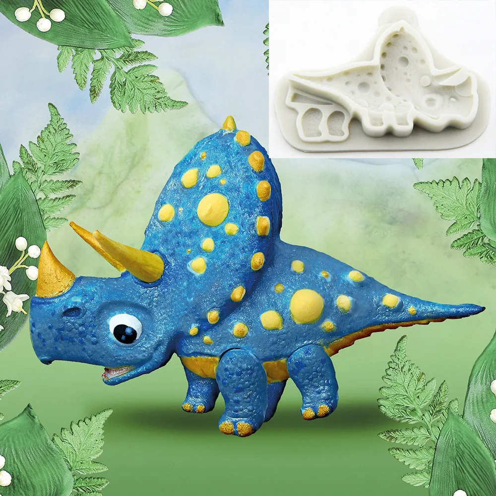 

Luyou 1pcs Triceratops cake silicone mold fondant lace mold Birthday cake decorating tools chocolate gumpaste mold FM1873