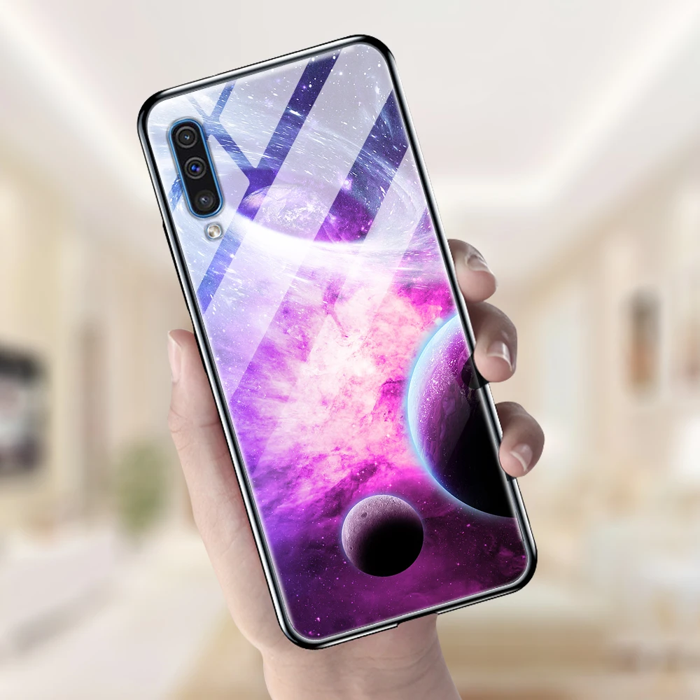 For Samsung A50 Case Fashion Glass Hard PC Back Cover For Samsung Galaxy A50 Cover Silicone Bumper A505 A 50 2019 Phone Case For Samsung A50 Case Fashion Glass Hard PC Back Cover For Samsung Galaxy A50 Cover Silicone Bumper A505 A 50 2019 Phone Case
