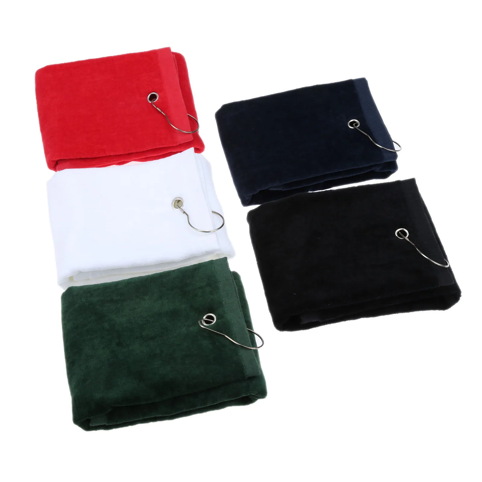 دائم ثلاثي أضعاف جولف الرياضة المشي منشفة قطن مع شنقا حلقة تسلق حلقة صالح يثقب حقيبة غولف جولف التدريب أدوات تنظيف