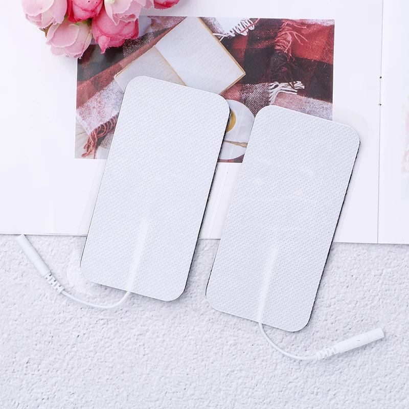 2 Pcs Electrode Pads For Tens Units White Cloth For Slimming Massage Digital Therapy Machine Massager