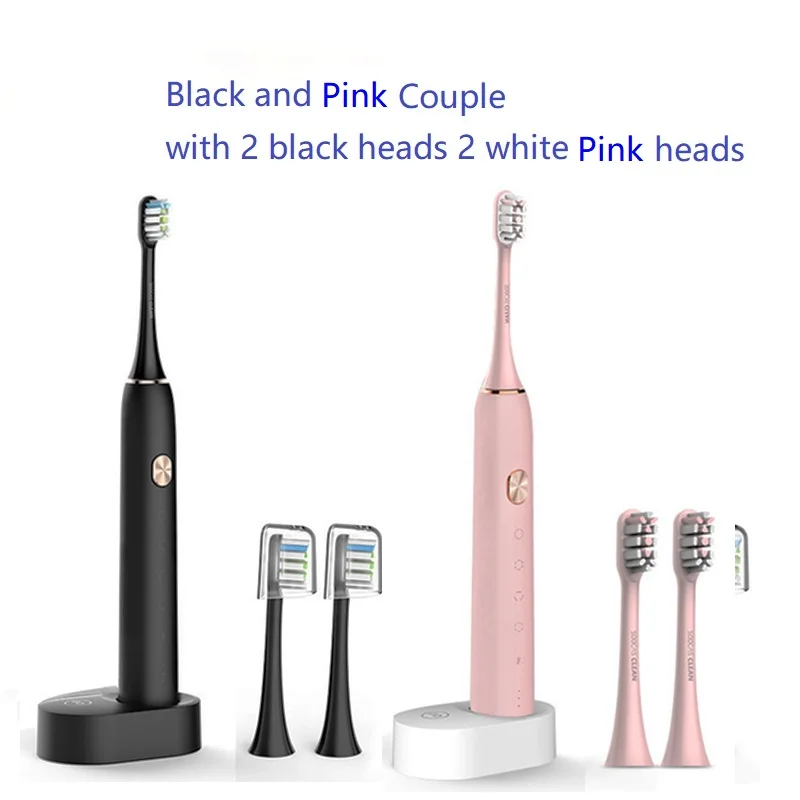 SOOCAS X3 SOOCARE электрическая звуковая зубная щетка для Xiaomi зубная щетка 4 режима интеллектуальное управление ультра звуковая автоматическая зубная щетка чистая - Цвет: black pink add head