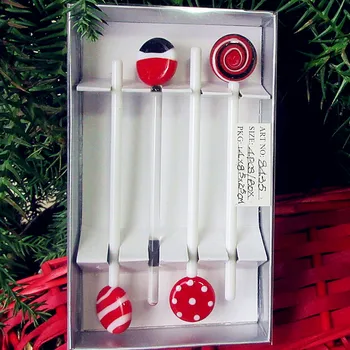 

4pcs Custom hand-blown glass lollipop jewelry fashion glass candy simulation candy bar decorations Christmas ornament pendant