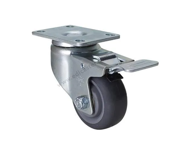 1 шт. EDL средний долг 3 дюймов колеса стула 150 кг Серый Полиуретан ПУ круги ролики табличка Поворотный Промышленных для тележки
