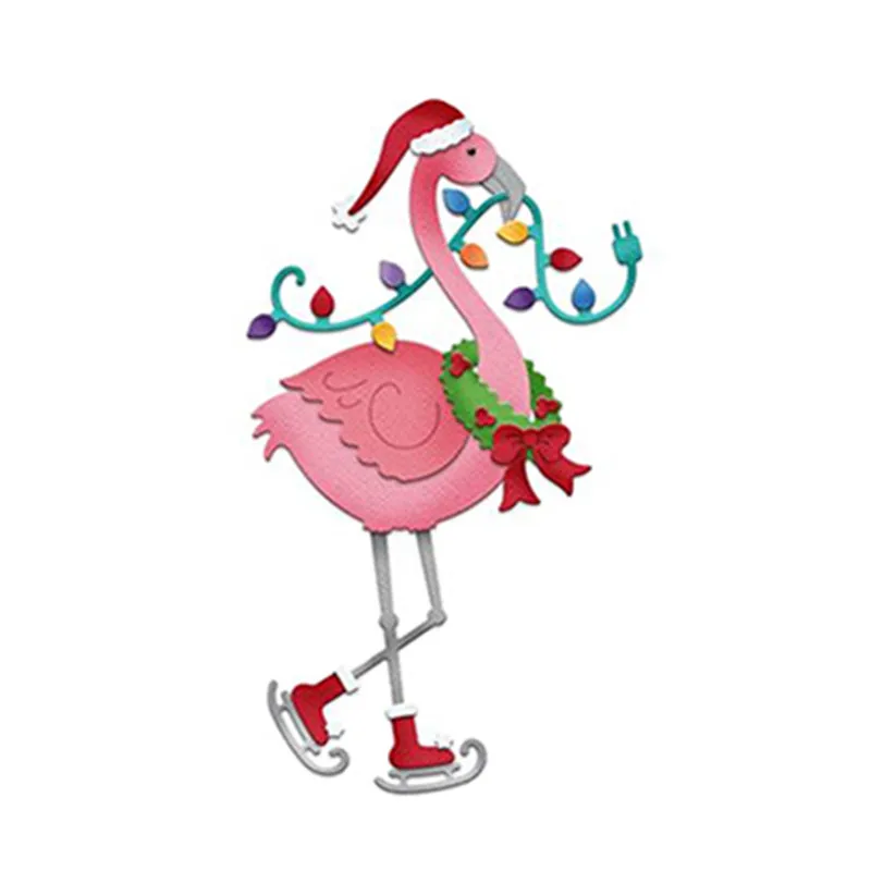 

9.5x6.4cm Christmas Flamingo Metal Cutting Dies Scrapbooking Emossing Stencil Card Die For DIY Invitation Album Book Decoration