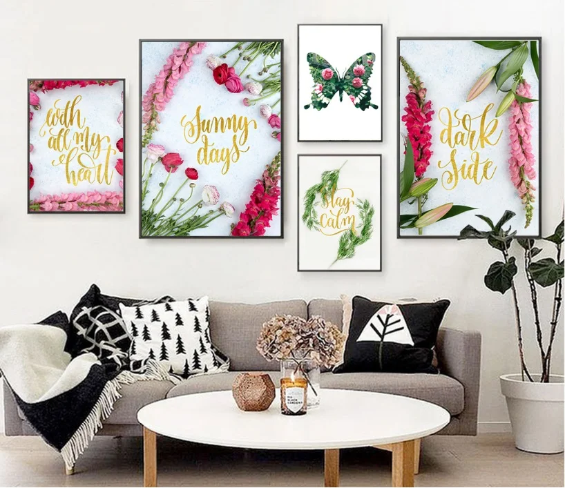 

Nordic Simple Fresh Flowers Decorative Painting Wall Picture For Children Room Canvas Painting Poster Home Decoration No Framed