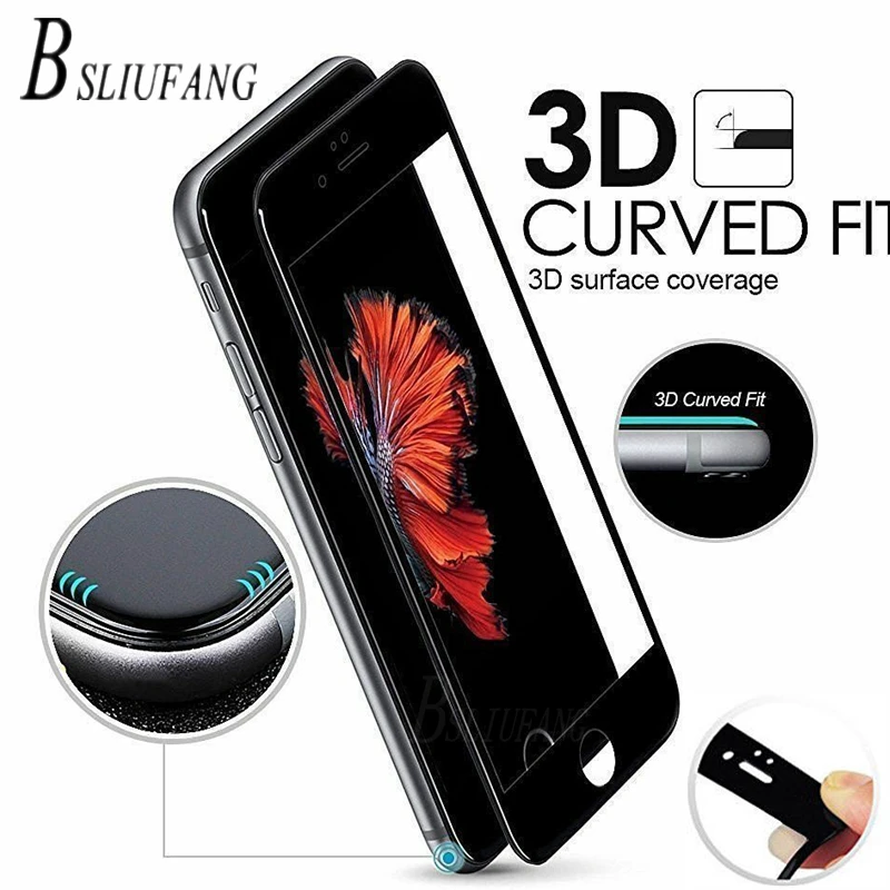 

3D Carbon Fiber Soft Edge Tempered Glass For iPhone 8 7 6 6S Plus Screen Protector Film for iPhone X XS Max XR Full Cover glass