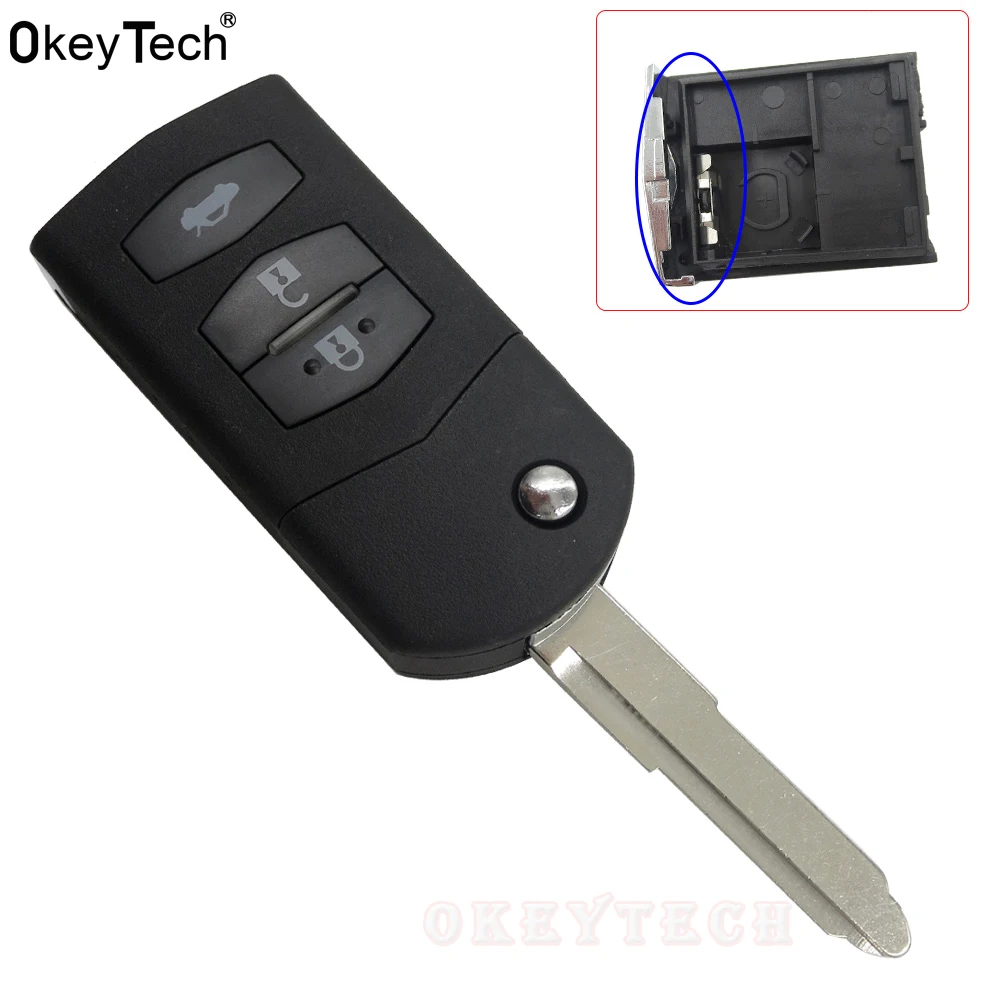 

OkeyTech Car accessories 3 Buttons Key protector cover case Shell fit for MAZDA 2 3 5 6 RX8 MX5 Flip Remote Case Fob Replacement