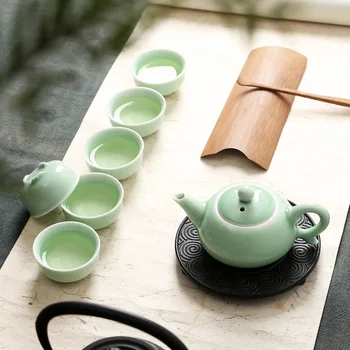 

Bone China Tea Set Chinese Celadon Kung Fu Tea Set Porcelain Teaware Set Chinese Traditions Gai Wan Tea Cup Gaiwan Tea Pot Set