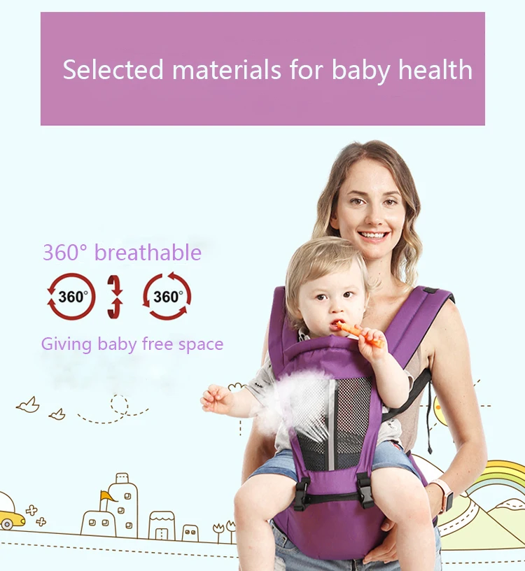 Новинка, 3D Воздухопроницаемый Детский многофункциональный хлопковый Рюкзак-переноска для младенцев, детская переноска слинг для малыша, подтяжки
