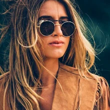 Стимпанк очки солнцезащитные очки для мужчин и женщин крутые оттенки Ретро Круглые Солнцезащитные очки отличная текстура металла Брендовые очки UV400