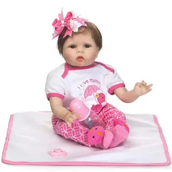 

55cm Soft Silicone Reborn Baby Princess Doll Toy Newborn Girl Baby Collectable Princess Toddler Doll For girl Gift