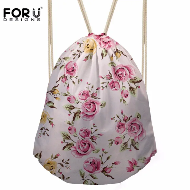 FORUDESIGNS Drawstring Bag Women's Flower Pattern Backpack Females Interesting Drawstring Bag Pattern FORUDESIGNS Drawstring Bag Women's Flower Pattern Backpack Females Interesting Drawstring Bag Pattern