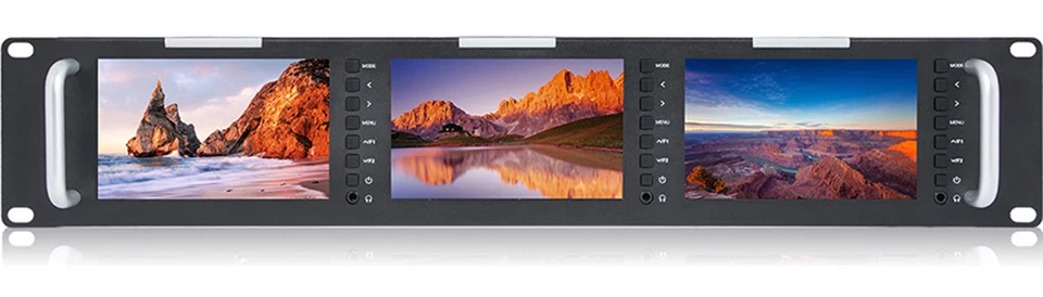 Feelworld T51-H тройной 5 дюймов 2RU Leightweight HDMI вещательный монитор lcd TFT 800x400 HDMI AV монтируемый в стойку монитор для вещания