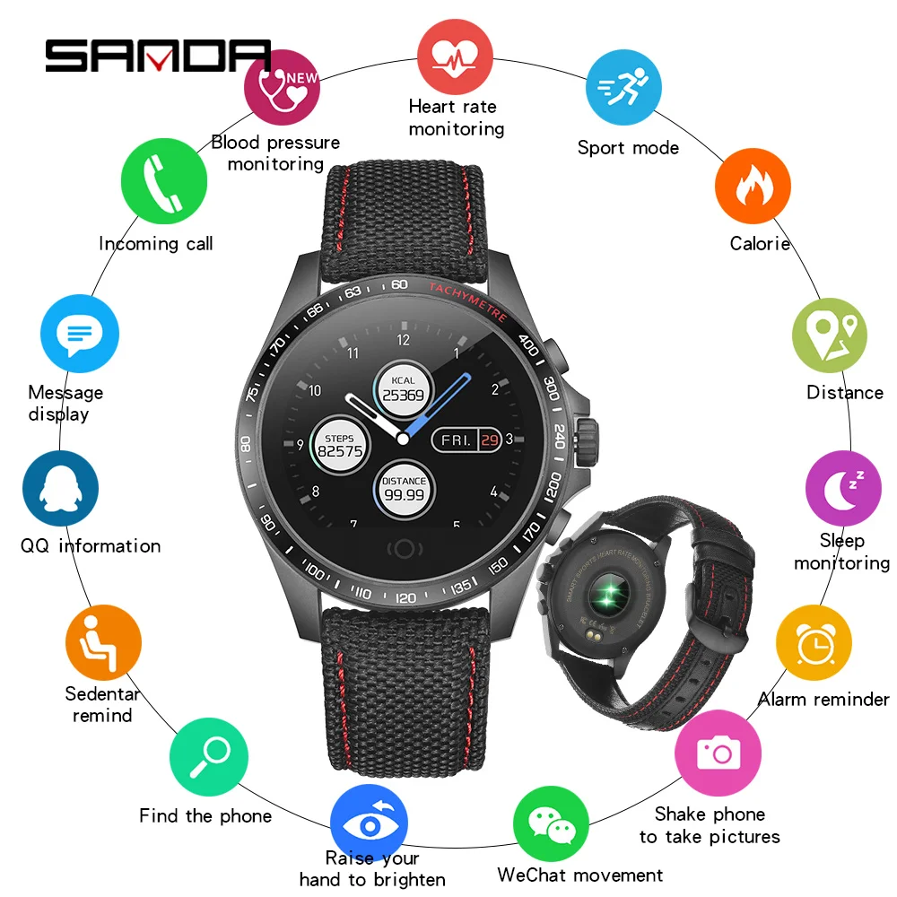 SANDA CK23 Bluetooth умные часы спортивные фитнес браслет для мужчин и женщин трекер сна