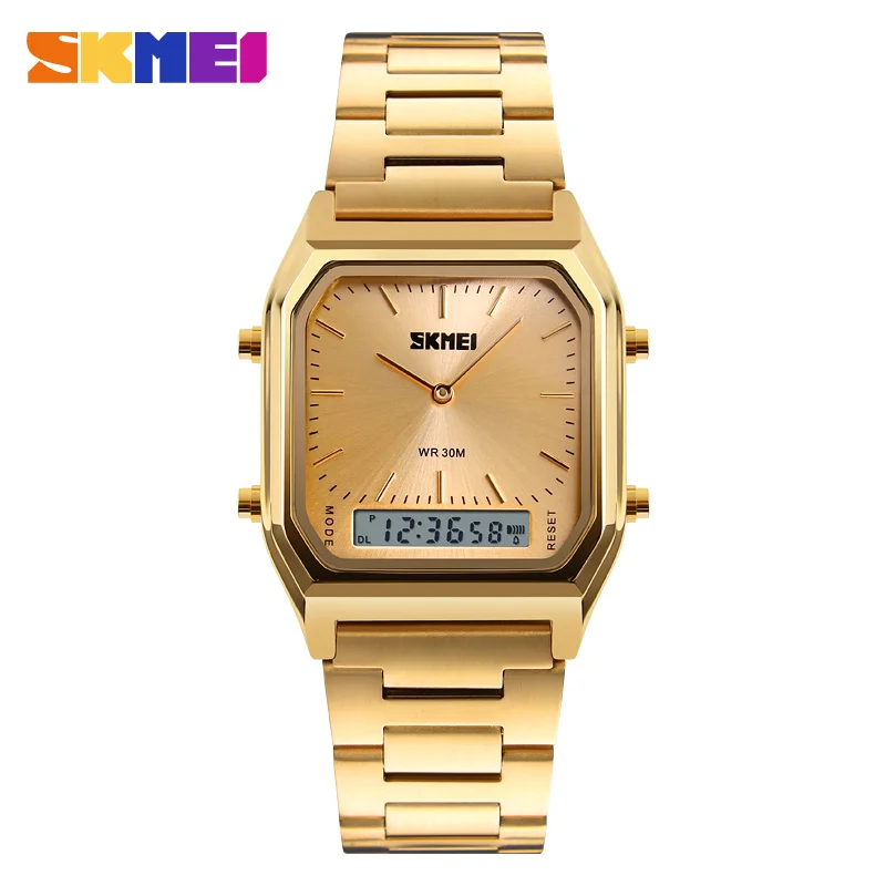 SKMEI Men's Fashion Gold Quartz Watch Men Digital Dual Time Sports Watches Male Chronograph Waterproof Clock Relogio Masculino SKMEI Men's Fashion Gold Quartz Watch Men Digital Dual Time Sports Watches Male Chronograph Waterproof Clock Relogio Masculino