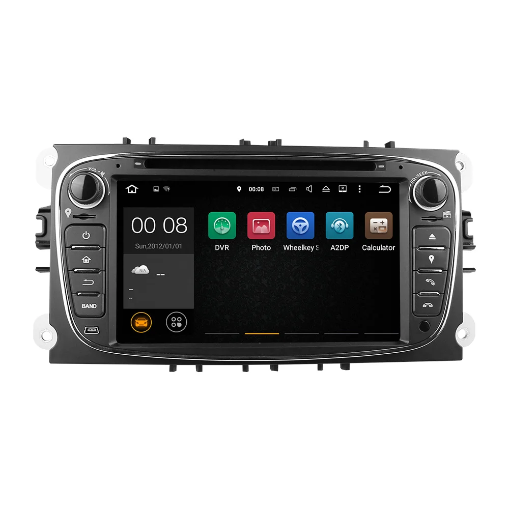 Discount 1024*600 Android 5.1.1 Black Color 7 Inch Car DVD Player For FORD/Focus/S-MAX/Mondeo/C-MAX/Galaxy Wifi GPS NaviRadio Support DAB 1