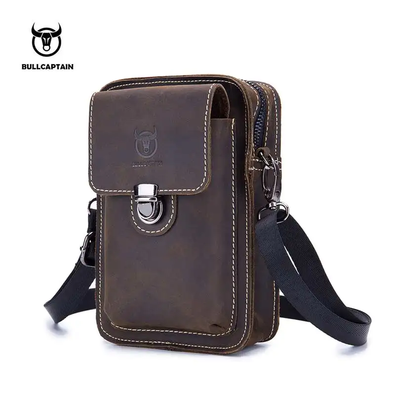 Us 19 89 49 Off Bullcaptain Genuine Leather Male Waist Packs Phone Pouch Bags Bag Men S Small Chest Shoulder Belt Back Pack In