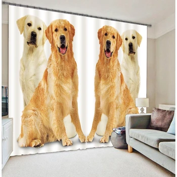 

Dogs Print Cute Customized 3D Blackout Window Curtains Drapes For Bedding room Living room Office Wall Tapestry