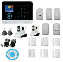 WIFI cámara de Vídeo IP de Alarma Antirrobo Casa de Seguridad Inalámbrica GSM Sistema de Seguridad Detector PIR Sensor de Puerta Inalámbrico de Flash Sirena