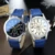 Marca CMK Negócios Mens Relógios Casual pulseira de Couro de Luxo Homens Blue Ray Vidro de Relógio de Quartzo Moda Legal Relógio Relogio masculino