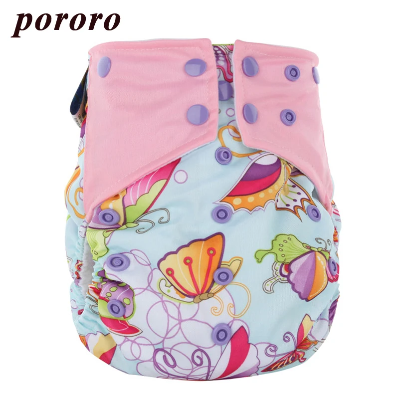 

[Pororo] 2pcs Reusable Cloth Diaper Diaper AI2 Baby Merries Washable Waterproof Cover Pocket Suede Cloth Printed Diaper