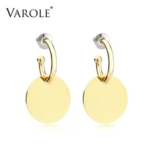 VAROLE, модные круглые серьги, розовые золотистые серьги, серьги-гвоздики из нержавеющей стали для женщин, модные ювелирные изделия Oorbellen Brincos