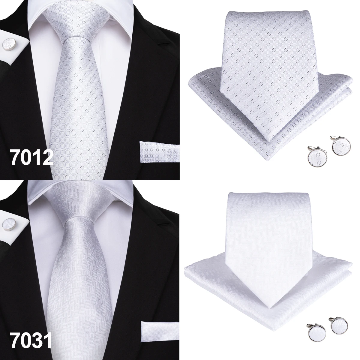 DiBanGu дизайнерские 18 цветов белые Серебристые мужские галстуки Hanky запонки набор шелковых галстуков для мужчин свадебные вечерние деловые мужские галстуки
