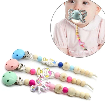 

Cute Baby Animal Teething Dummy Pacifier Clip Bead Infant Soother Nipple Strap Chain Gift