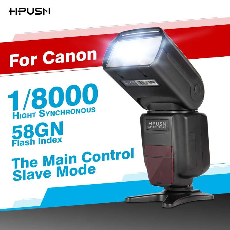 HPUSN Studio flash light With TTL Master Slave Wireless High-speed synchronization 1/8000s photo Speedlite for Canon DSLR Camera |