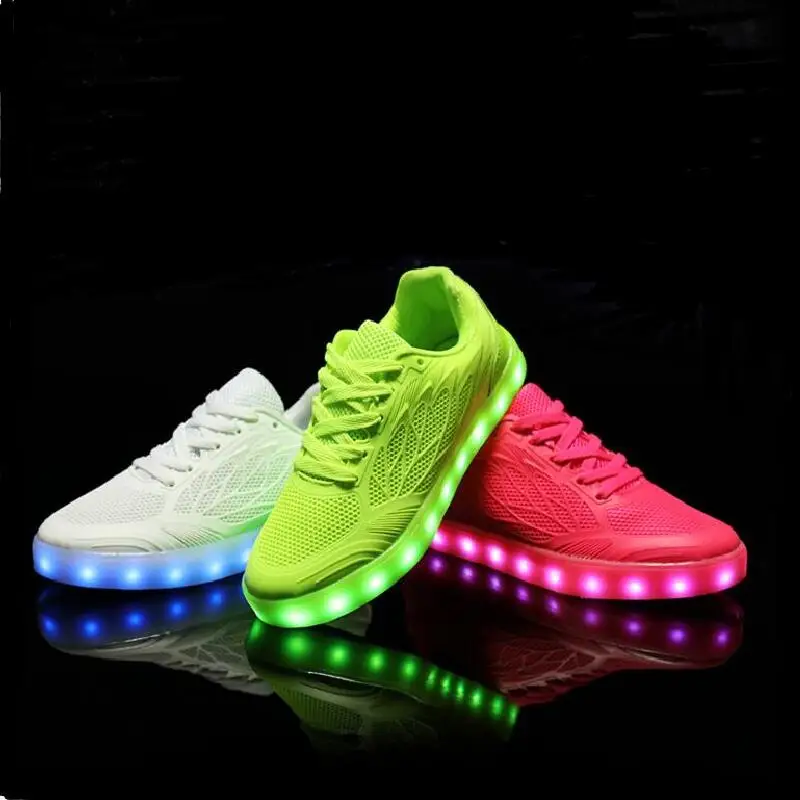 

Children shoes 2018 new spring summer breathable USB charging shoes boys girls LED Luminous shoes fashion kids glowing shoes