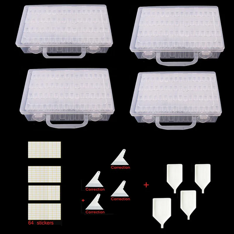 128/64 решетки регулируемые инструменты для вышивки картин со стразами пластиковый ящик для хранения диамонт ящик для хранения для алмазной вышивки ремесло бисера