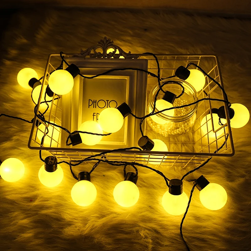 

20 LED Globe Festoon Party Ball string light outdoor led Christmas Lights Connectable fairy light wedding garden party garland