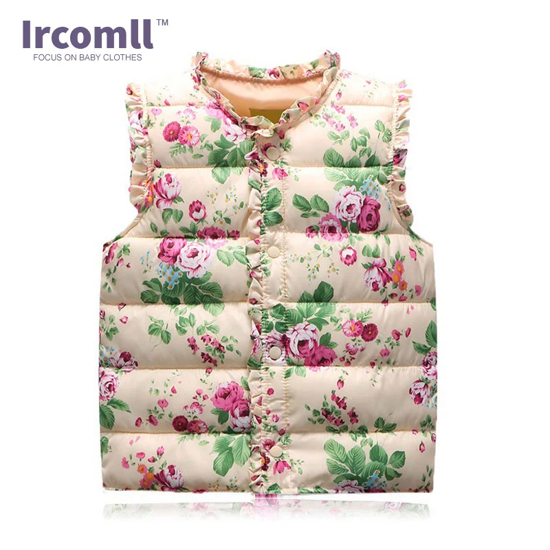 

Beautiful Sweet Floral Girls kids vest Infant Waistcoat Children's Cotton Warm Vest Outerwear Clothes for 2-6 Years