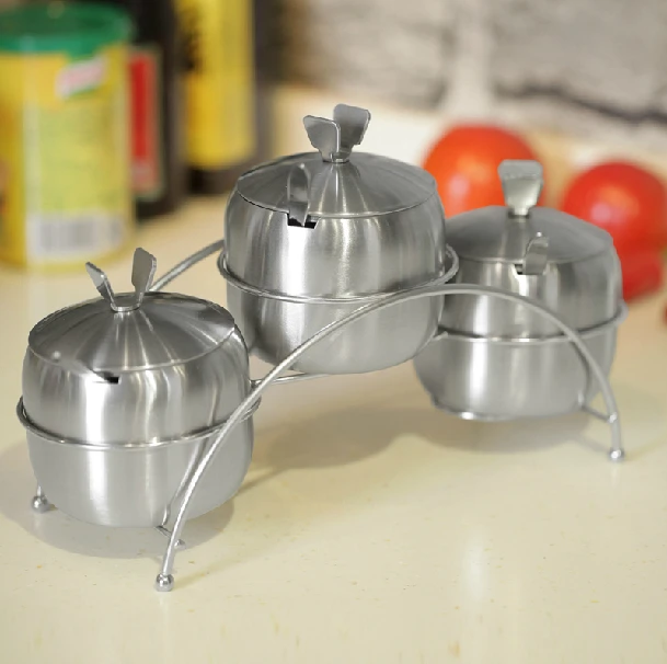 European Kitchen Gadgets Stainless Steel Spice Jar Dining Suite