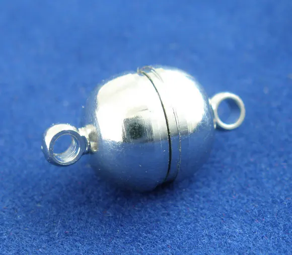 

DoreenBeads Magnetic Hematite Magnetic Clasps Ball Silver Tone 16.0mm( 5/8") x 10.0mm( 3/8"), 1 Set 2015 new