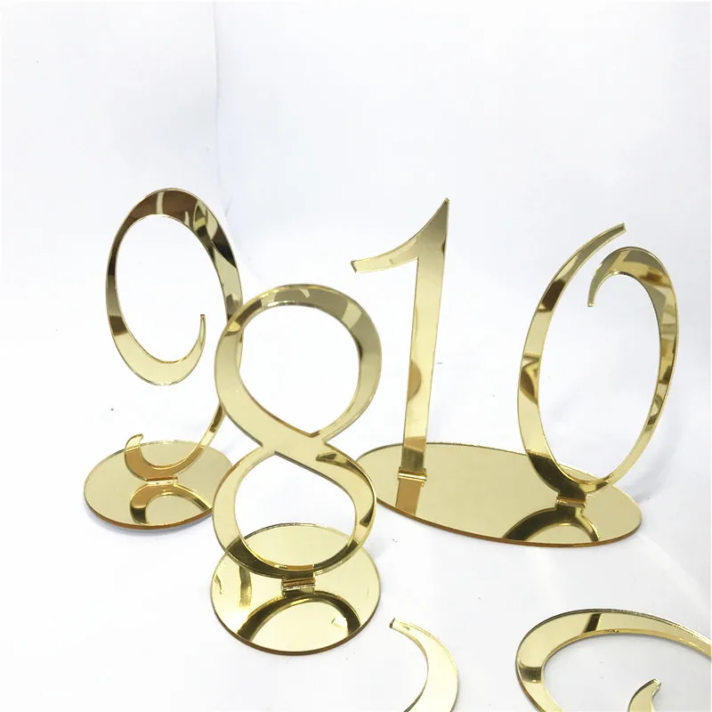 

Acrylic Wedding Table Numbers, Gold Silver mirrored table number, standing Table numbers, table centerpiece